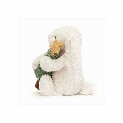 Jellycat Bashful Bunny with Christmas Tree USA | 58369MYXH